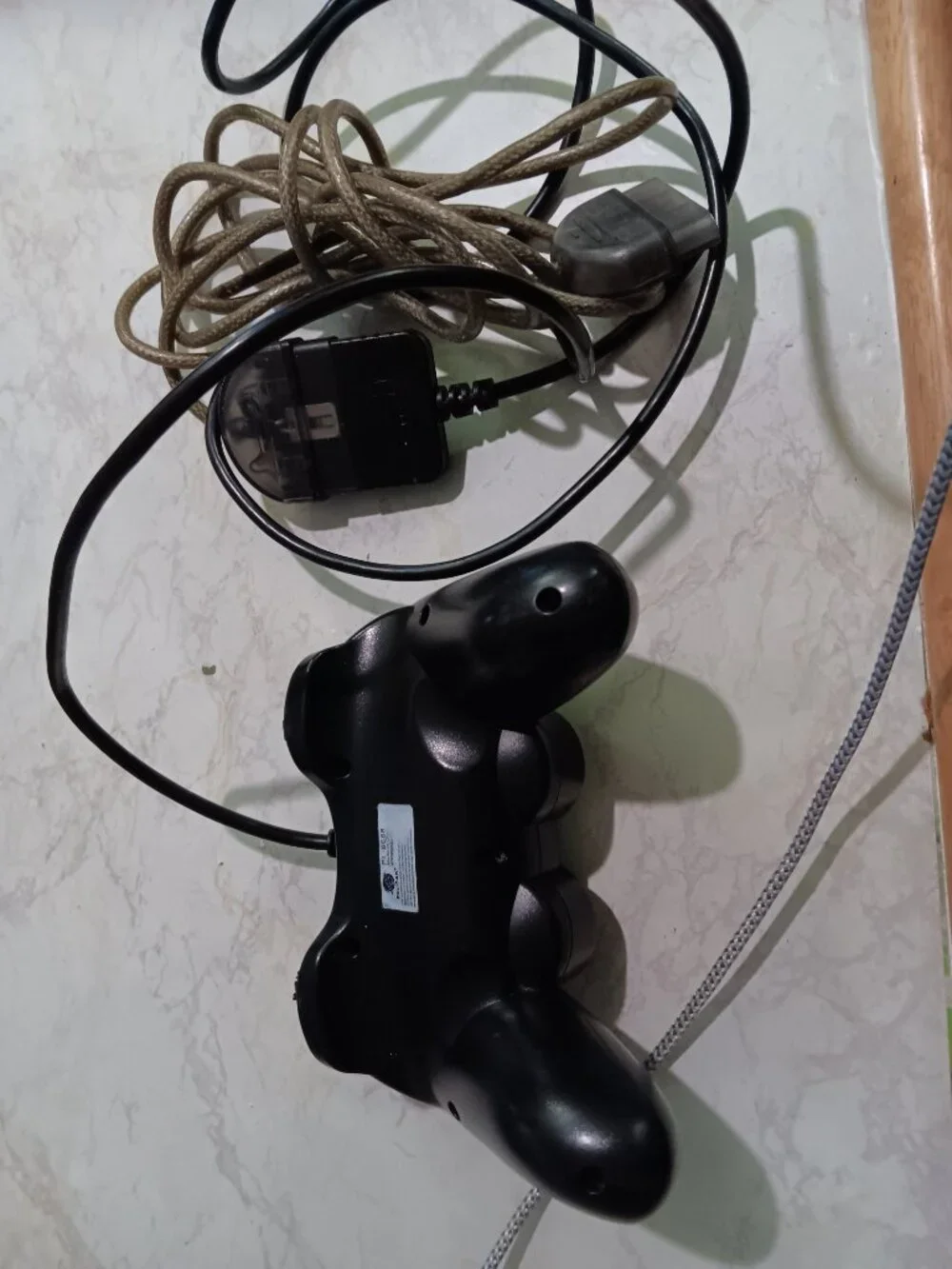 Playstation Controller Extension Cable + Pelican Black Wired Controller